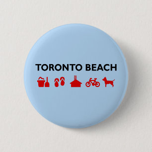 Toronto Beach pictogrammen Light Color Ronde Button 5,7 Cm