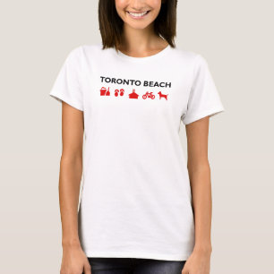 Toronto Beach pictogrammen Light Color T-shirt