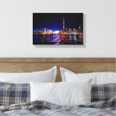 Toronto bij nacht canvas afdruk (Insitu (Slaapkamer))
