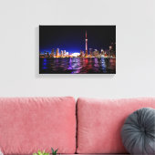 Toronto bij nacht canvas afdruk (Insitu (Woonkamer))