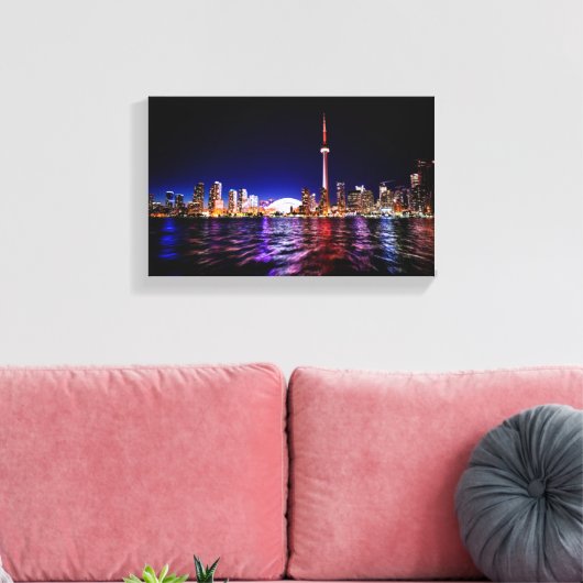 Toronto bij nacht canvas afdruk (Insitu (Woonkamer))