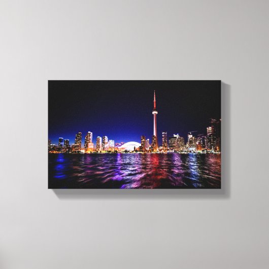 Toronto bij nacht canvas afdruk (Voorkant)