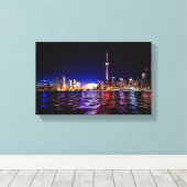 Toronto bij nacht canvas afdruk (Insitu (Houten vloer))