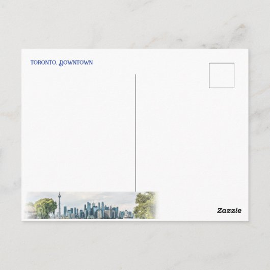 Toronto, Binnenstad Briefkaart (Achterkant)