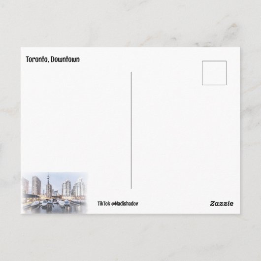 Toronto, Binnenstad Briefkaart (Achterkant)