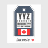 Toronto Boarding Pass - Canada YYYZ Sticker (Vel)