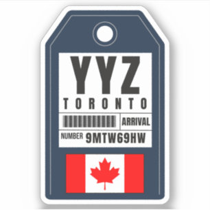 Toronto Boarding Pass - Canada YYYZ Sticker