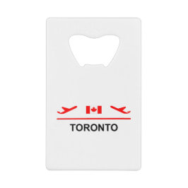 Toronto Canada Airport Plane Light Color Creditkaart Flessenopener