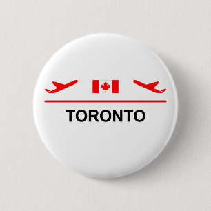 Toronto Canada Airport Plane Light Color Ronde Button 5,7 Cm