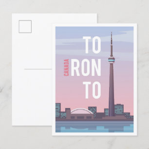 Toronto Canada Art Vintage Travel Illustratie Briefkaart