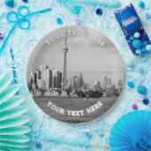 Toronto Canada Black and White  Custom Papieren Bordje (Feest)