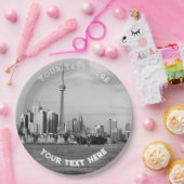 Toronto Canada Black and White  Custom Papieren Bordje (Feest)