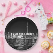 Toronto Canada Black and White  Custom Papieren Bordje (Feest)