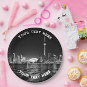 Toronto Canada Black en White Pape op maat Papieren Bordje (Feest)