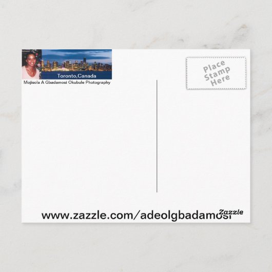 Toronto Canada Briefkaart van Mojisola A gbadamosi (Achterkant)