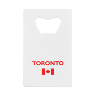 Toronto Canada Canadese vlag Donkere kleur Creditkaart Flessenopener