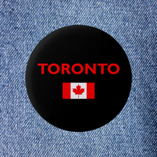 Toronto Canada Canadese vlag Donkere kleur Ronde Button 5,7 Cm
