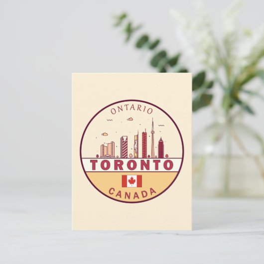 Toronto Canada City Skyline Emblem Briefkaart (Staand voorkant)
