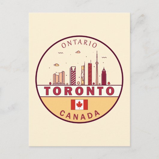 Toronto Canada City Skyline Emblem Briefkaart (Voorkant)