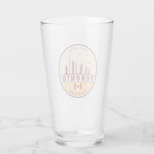 Toronto Canada City Skyline Emblem Glas (Achterkant)