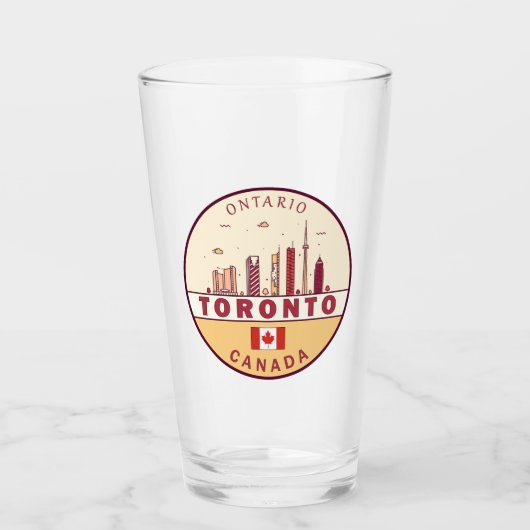 Toronto Canada City Skyline Emblem Glas