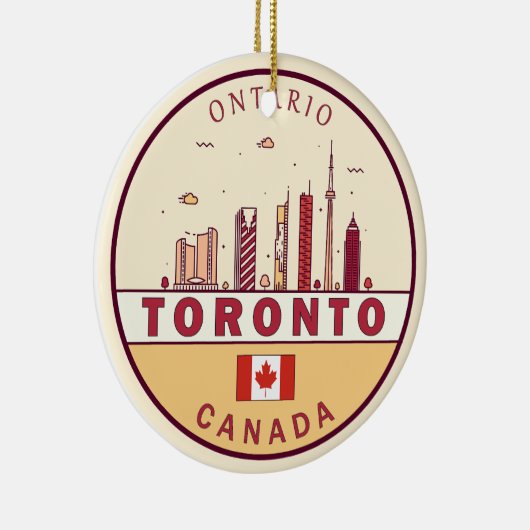 Toronto Canada City Skyline Emblem Keramisch Ornament (Rechts)