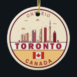 Toronto Canada City Skyline Emblem Keramisch Ornament<br><div class="desc">Toronto,  minimalistisch,  kleurrijk kunstontwerp met monumenten en landmerken van de stad in Canada.</div>