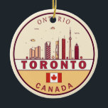 Toronto Canada City Skyline Emblem Keramisch Ornament<br><div class="desc">Toronto,  minimalistisch,  kleurrijk kunstontwerp met monumenten en landmerken van de stad in Canada.</div>