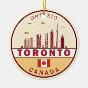 Toronto Canada City Skyline Emblem Keramisch Ornament
