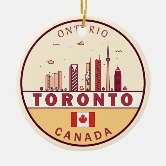 Toronto Canada City Skyline Emblem Keramisch Ornament (Voorkant)