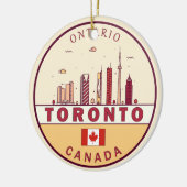 Toronto Canada City Skyline Emblem Keramisch Ornament (Links)