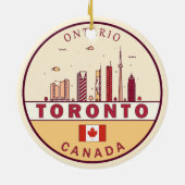 Toronto Canada City Skyline Emblem Keramisch Ornament (Achterkant)