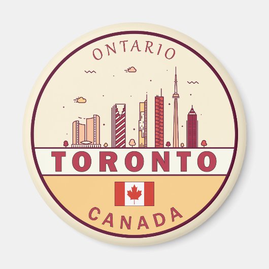 Toronto Canada City Skyline Emblem Magneet (Voorkant)