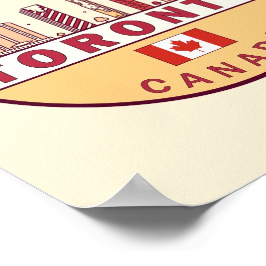 Toronto Canada City Skyline Emblem Poster (Hoek)