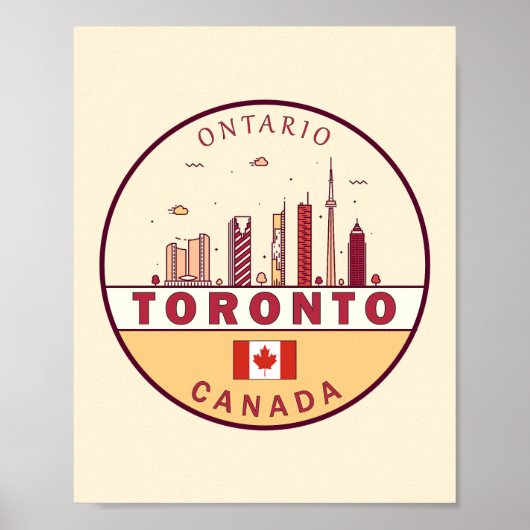Toronto Canada City Skyline Emblem Poster (Voorkant)