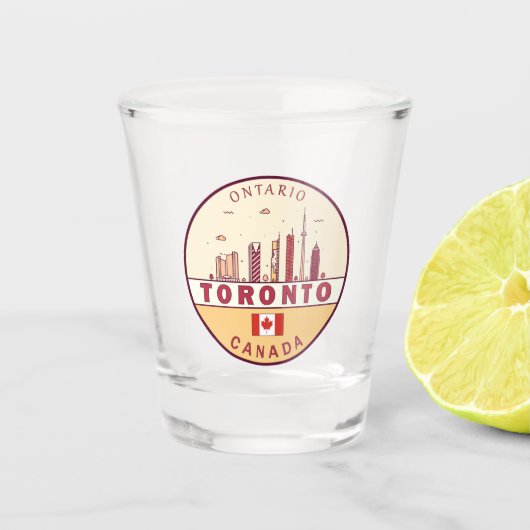 Toronto Canada City Skyline Emblem Shot Glas (Voorkant)
