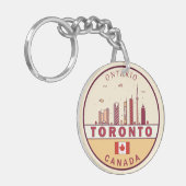 Toronto Canada City Skyline Emblem Sleutelhanger (Voorkant Links)
