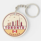 Toronto Canada City Skyline Emblem Sleutelhanger (Achterkant)
