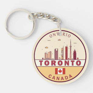 Toronto Canada City Skyline Emblem Sleutelhanger