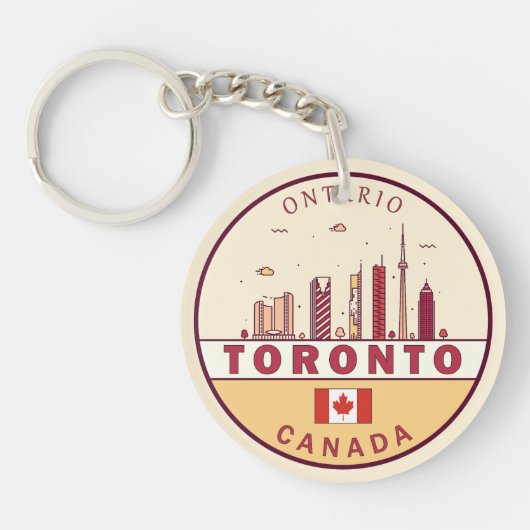 Toronto Canada City Skyline Emblem Sleutelhanger (Voorkant)