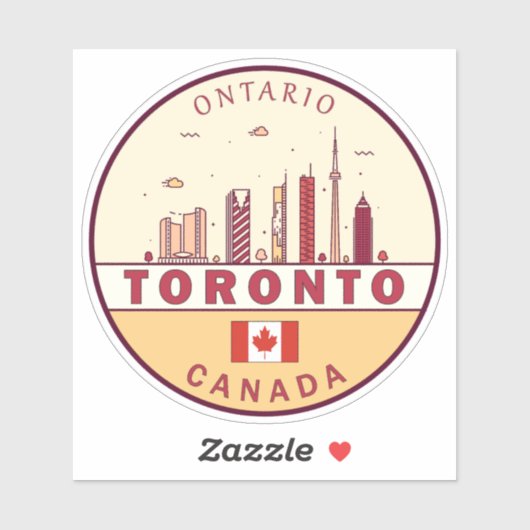 Toronto Canada City Skyline Emblem Sticker (Vel)