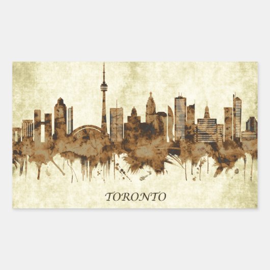 Toronto Canada Cityscape Rechthoekige Sticker (Voorkant)