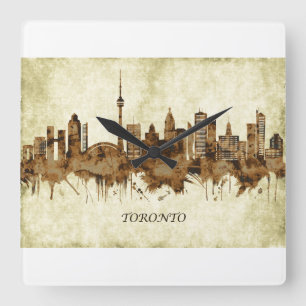 Toronto Canada Cityscape Vierkante Klok