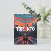 Toronto Canada CN Tower Streetcar Briefkaart (Staand voorkant)