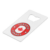 Toronto Canada Creditkaart Flessenopener (Voorkant Gekanteld)