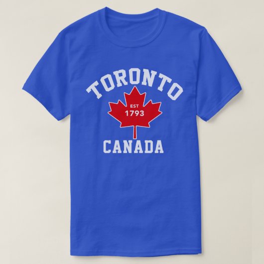 Toronto Canada Est.1793 Patriotic T Shirt (Design voorkant)