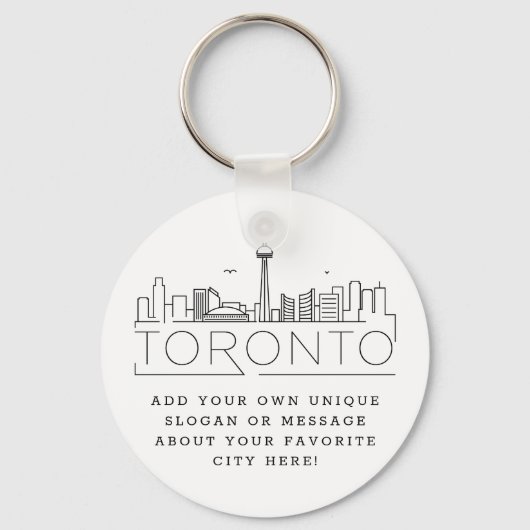 Toronto, Canada gestileerde Skyline | Aangepaste s Sleutelhanger (Voorkant)