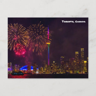 Toronto Canada GN-towervuurwerk Briefkaart