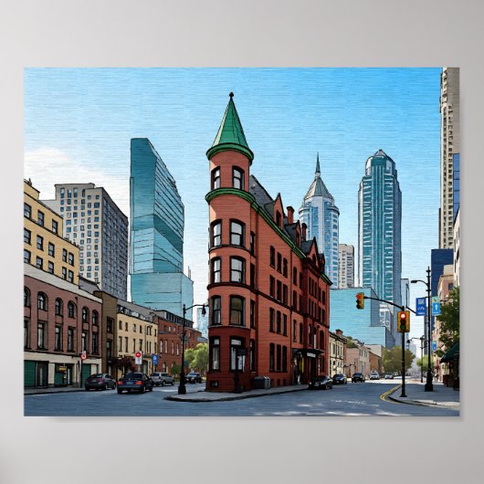 Toronto Canada Gooderham Building Waterverf Poster (Voorkant)