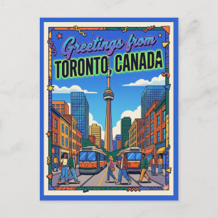 Toronto Canada Groeten Retro Briefkaart